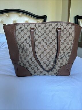 Gucci Beige & Brown GG Canvas Tote